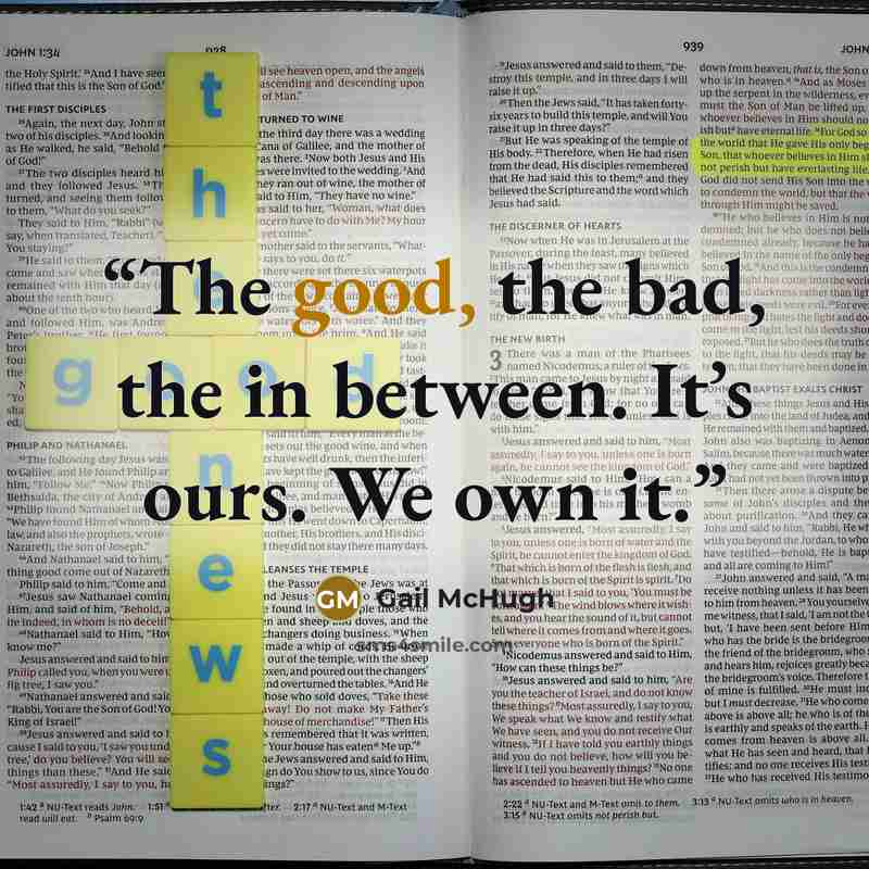 “The good, the bad, the in between. It’s ours. We own it.” quote by Gail McHugh
