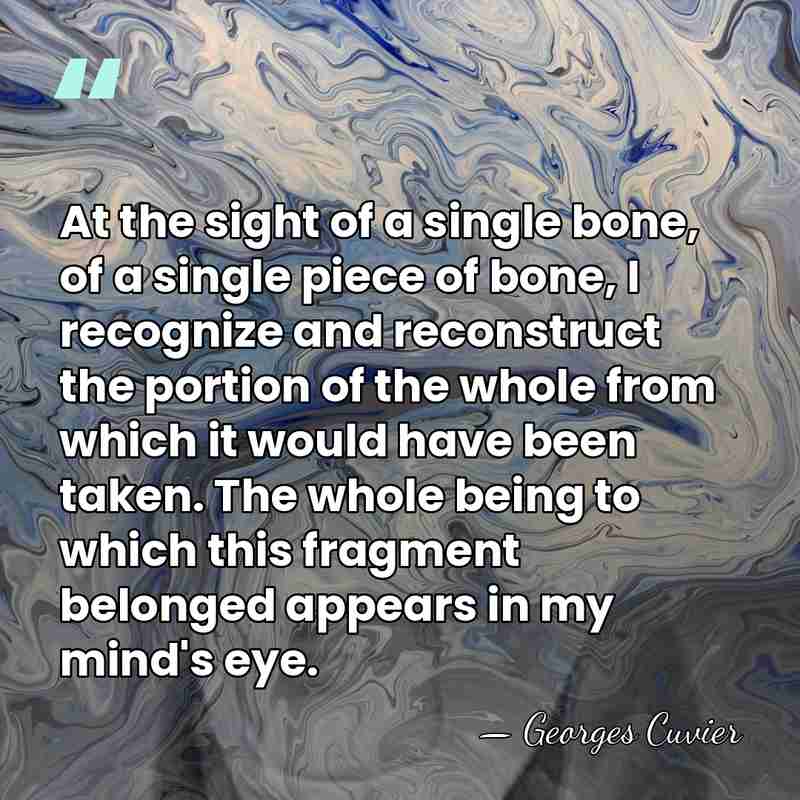 At the sight of a single bone, of a single piece of&hellip; - Georges Cuvier