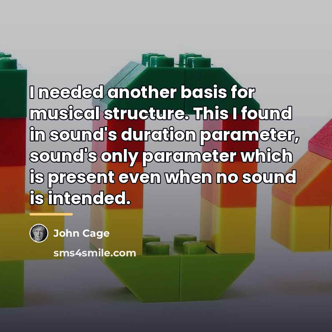 “I needed another basis for musical structure. This I found…” quote by John Cage