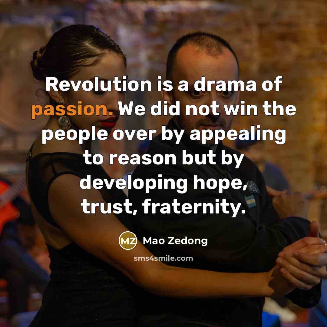 “Revolution is a drama of passion. We did not win…” quote by Mao Zedong