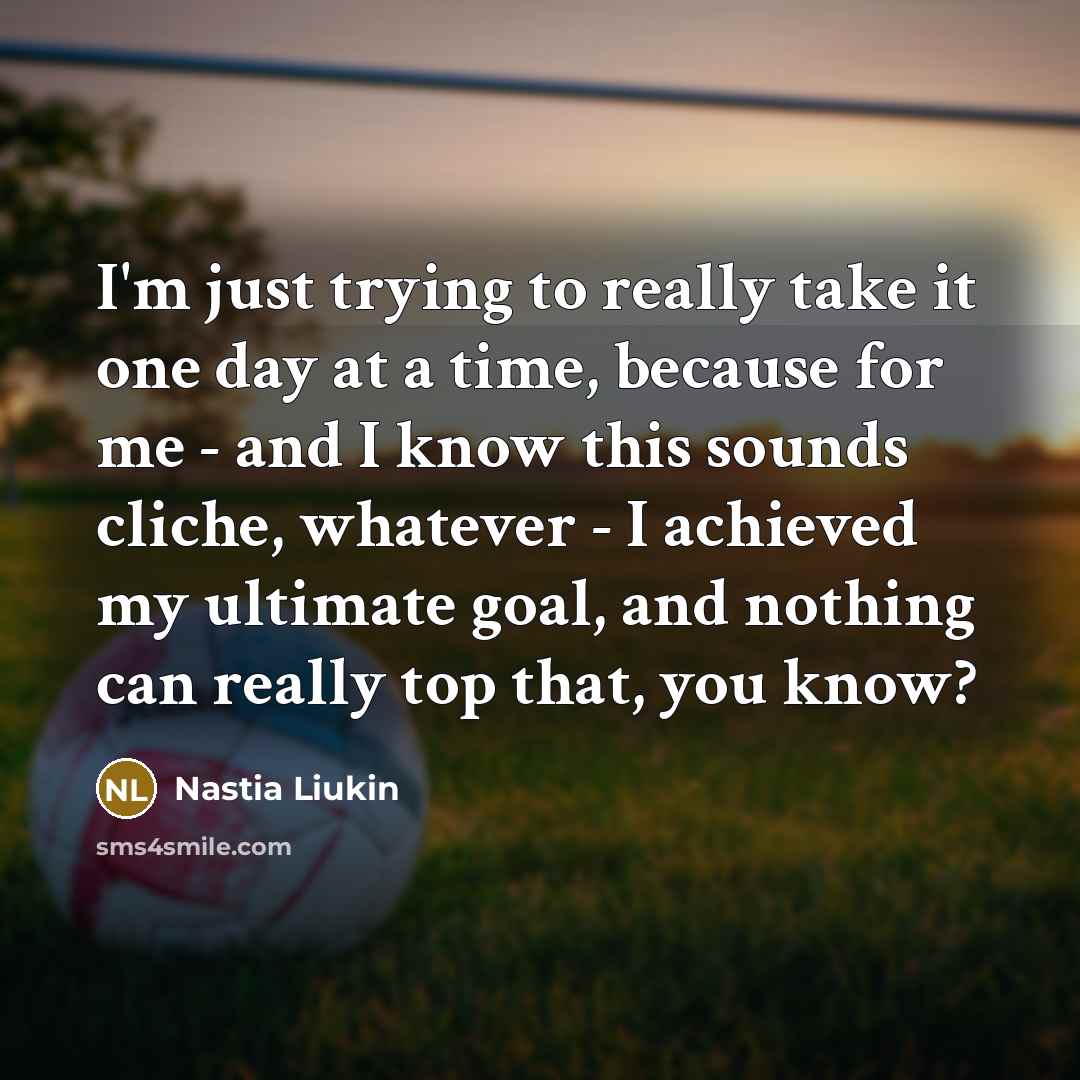 “I'm just trying to really take it one day at…” quote by Nastia Liukin