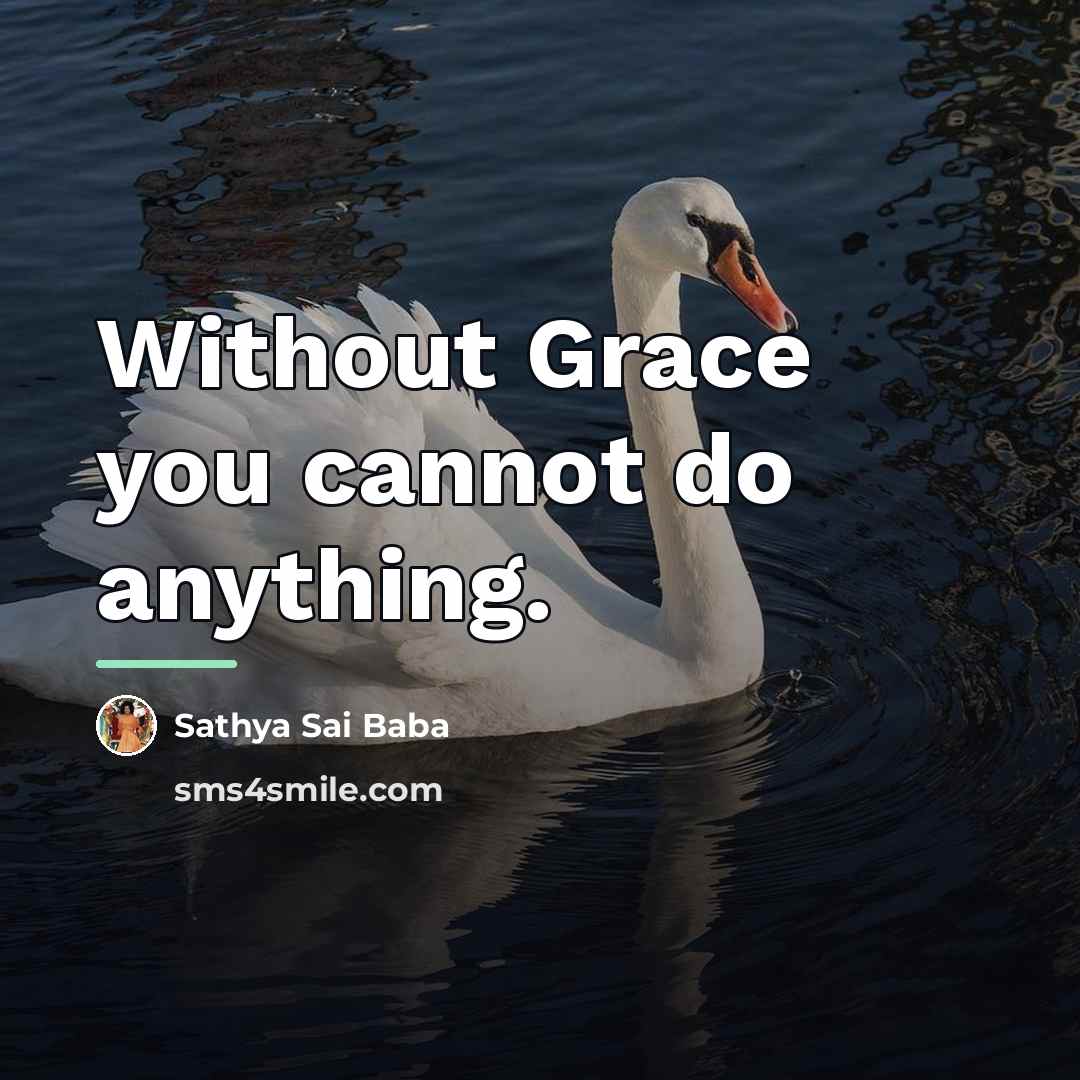 “Without Grace you cannot do anything.…” quote by Sathya Sai Baba