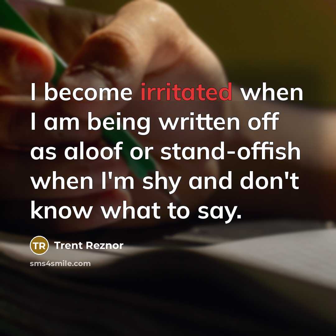 “I become irritated when I am being written off as…” quote by Trent Reznor