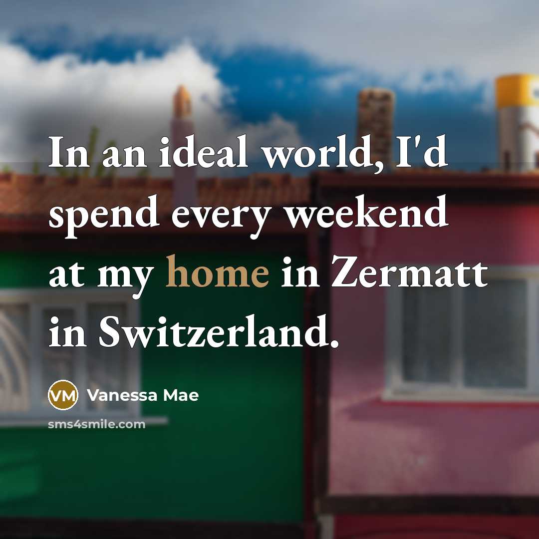 “In an ideal world, I'd spend every weekend at my…” quote by Vanessa Mae