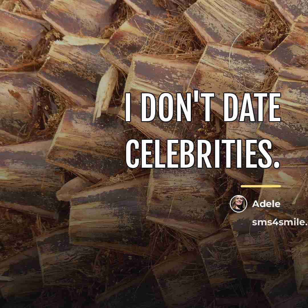 “I don't date celebrities.…” quote by Adele