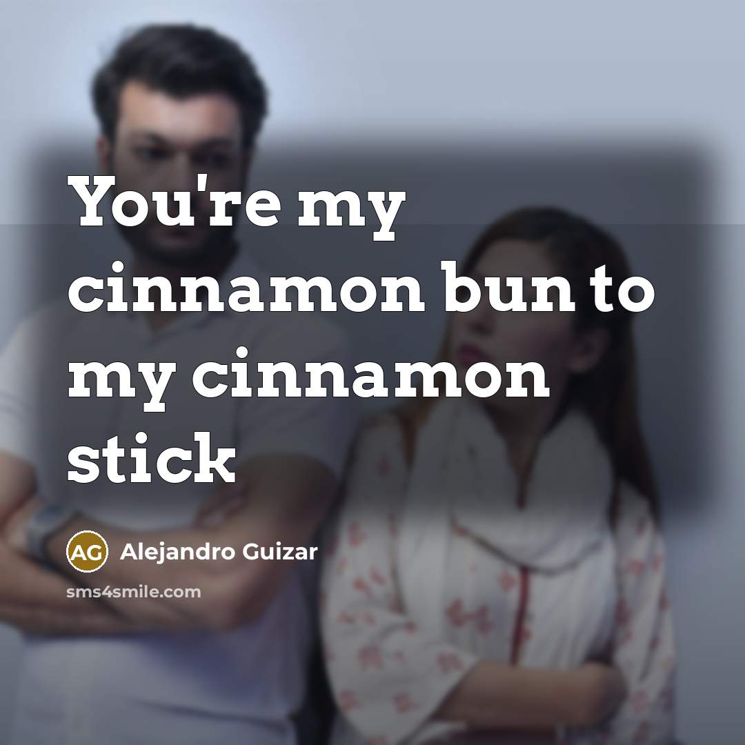 “You're my cinnamon bun to my cinnamon stick” quote by Alejandro Guizar
