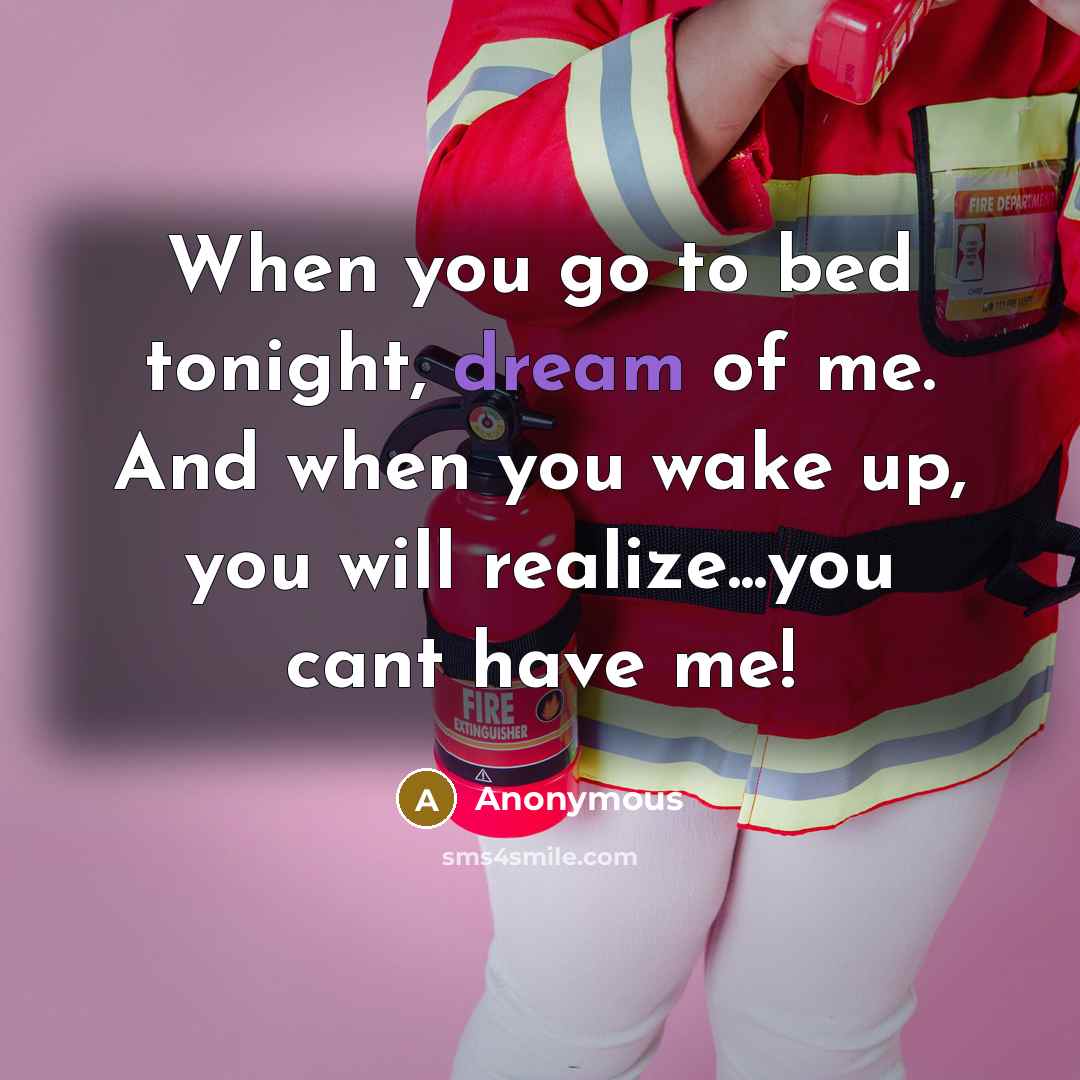 “When you go to bed tonight, dream of me. And…” quote by Anonymous