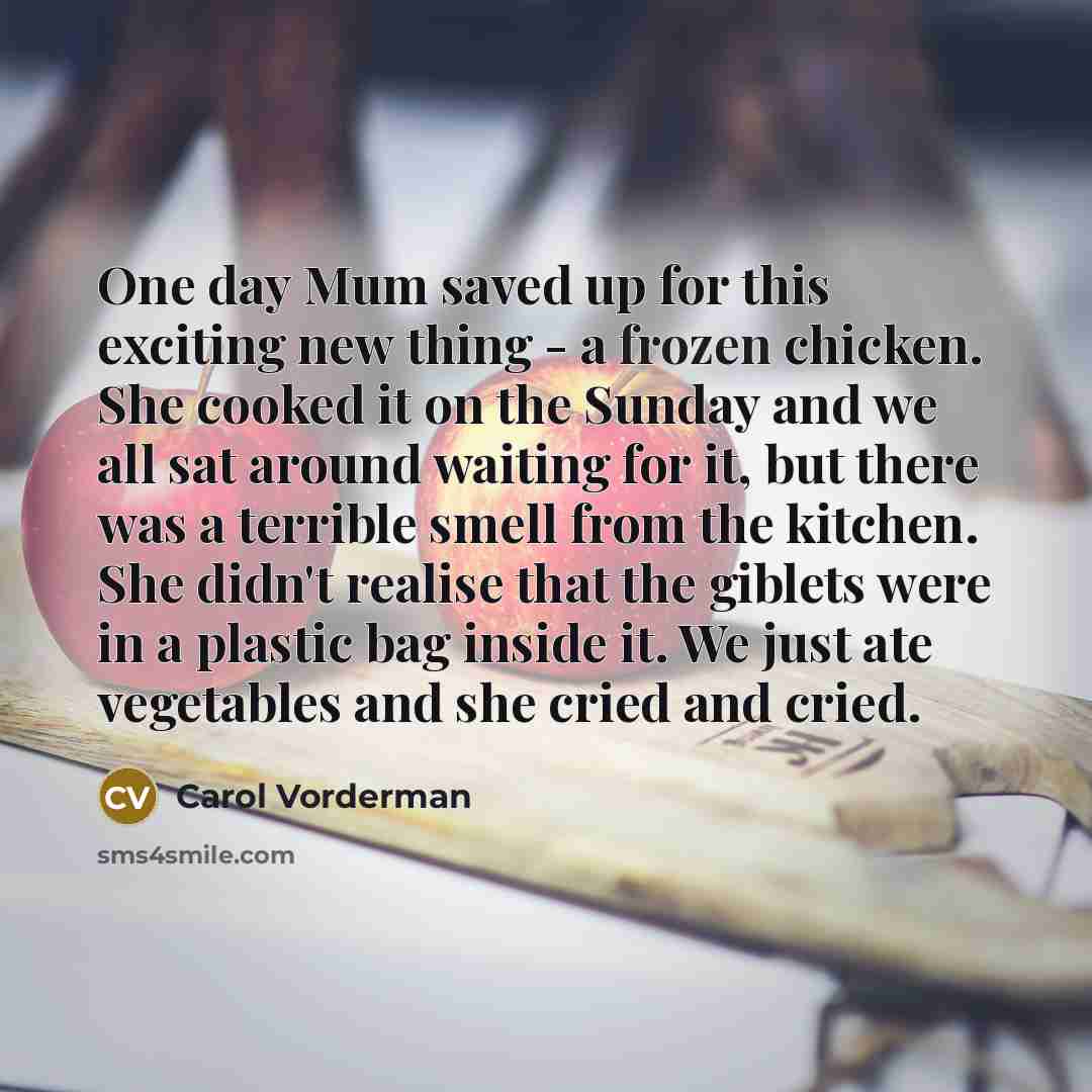 “One day Mum saved up for this exciting new thing…” quote by Carol Vorderman