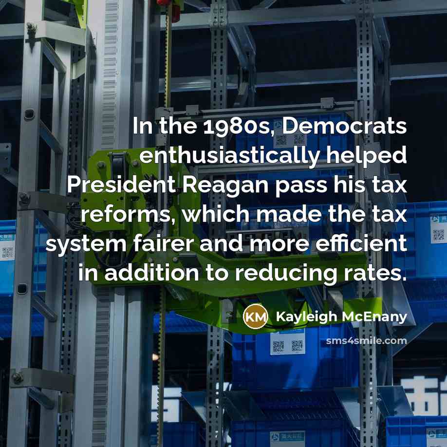 “In the 1980s, Democrats enthusiastically helped President Reagan pass his…” quote by Kayleigh McEnany
