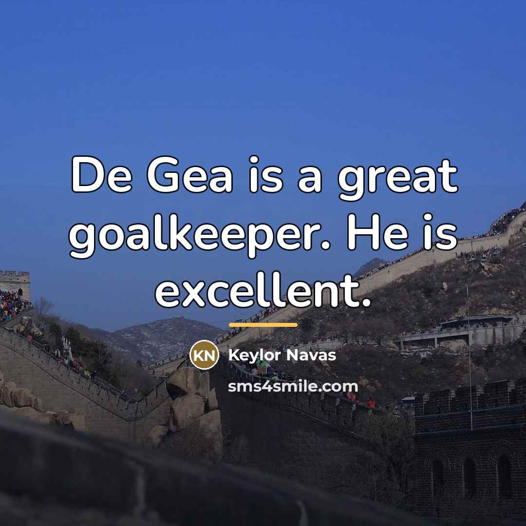“De Gea is a great goalkeeper. He is excellent.…” quote by Keylor Navas