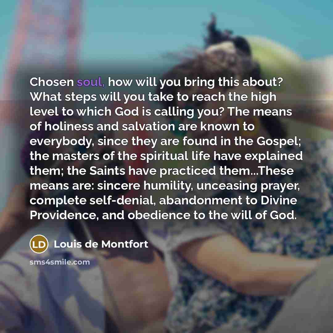 “Chosen soul, how will you bring this about? What steps…” quote by Louis de Montfort