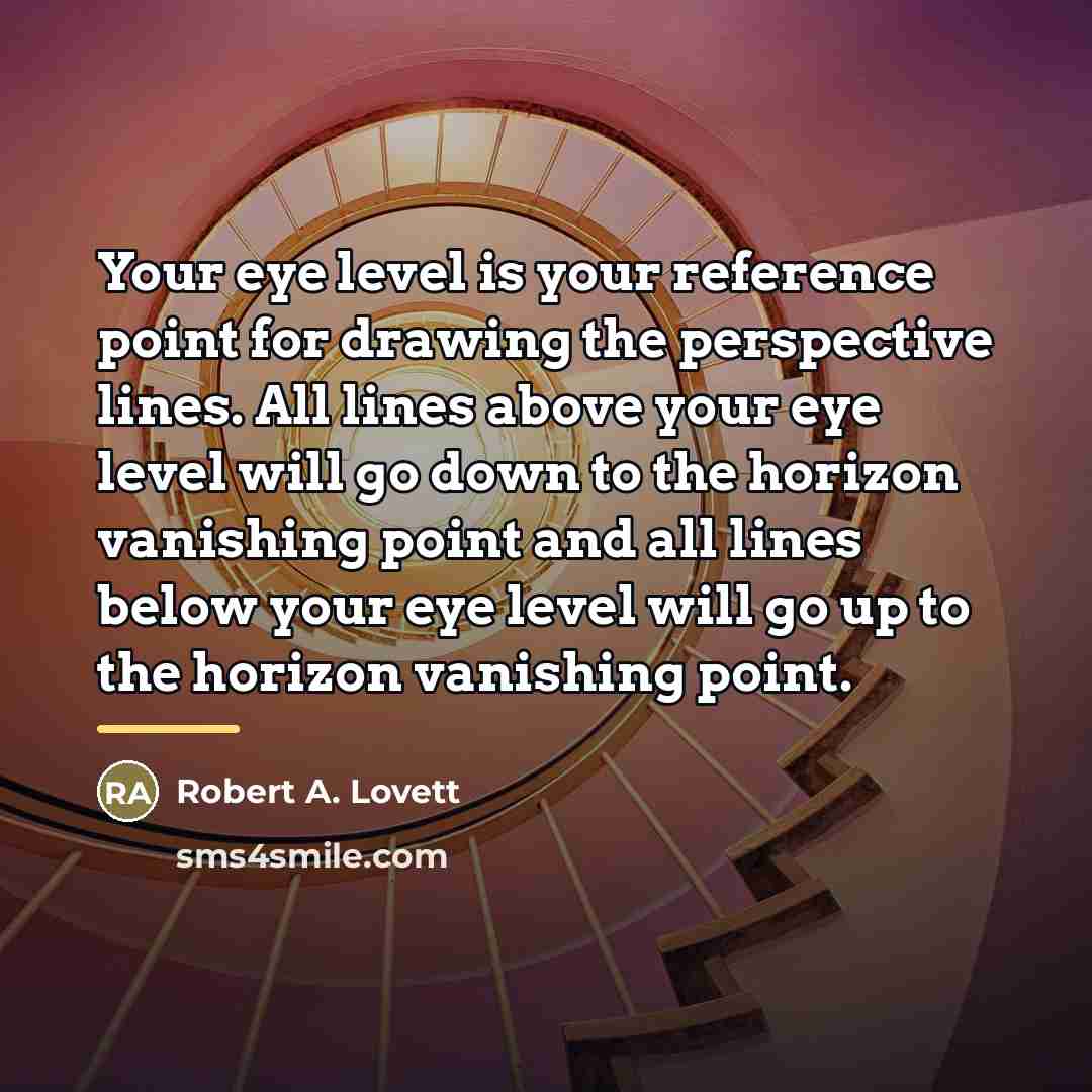 “Your eye level is your reference point for drawing the…” quote by Robert A. Lovett