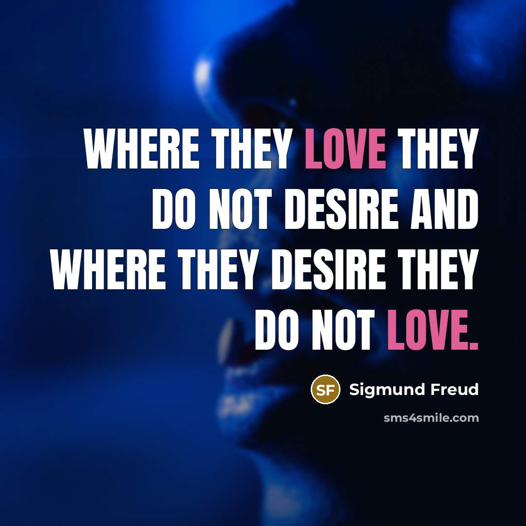 “Where they love they do not desire and where they…” quote by Sigmund Freud