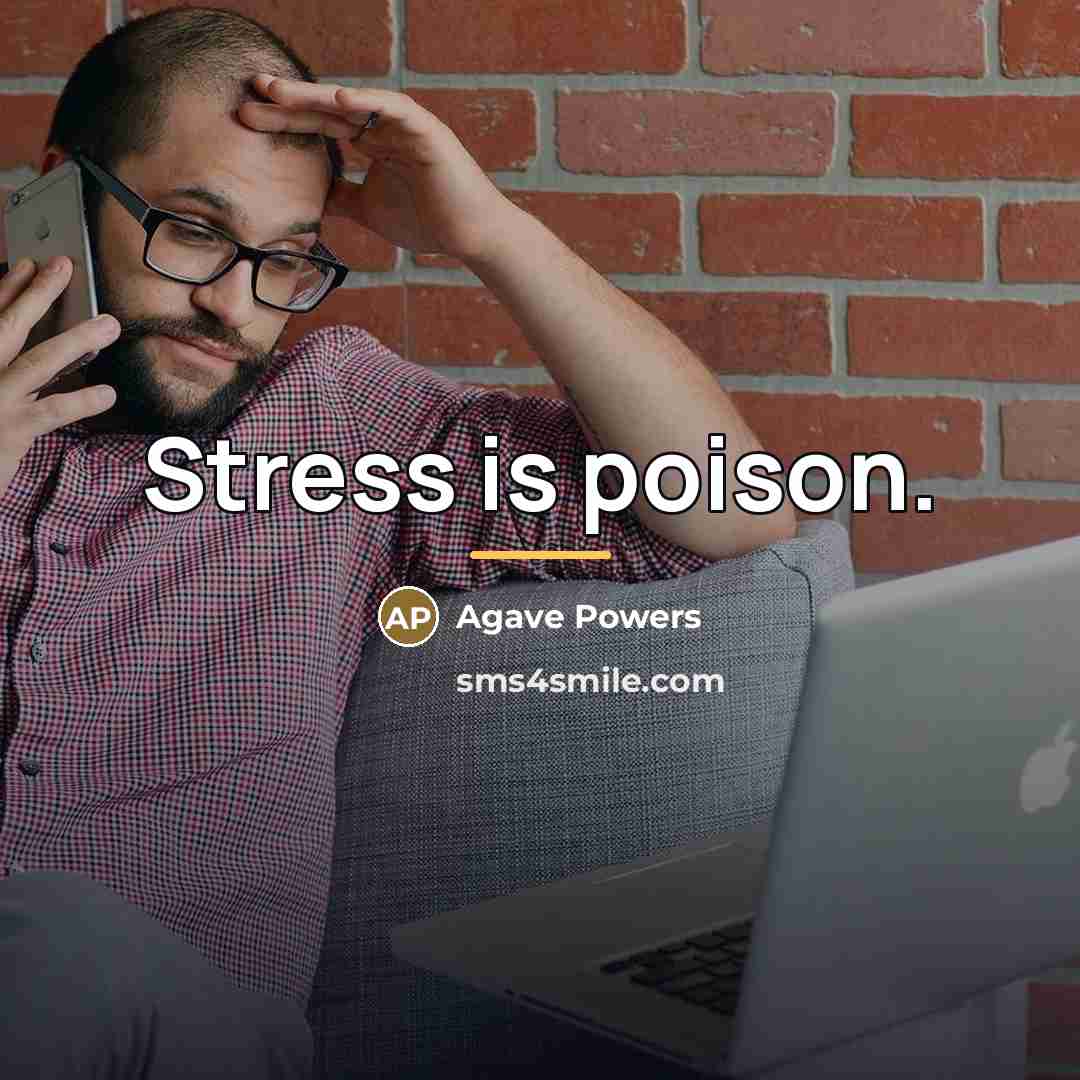 “Stress is poison.…” quote by Agave Powers