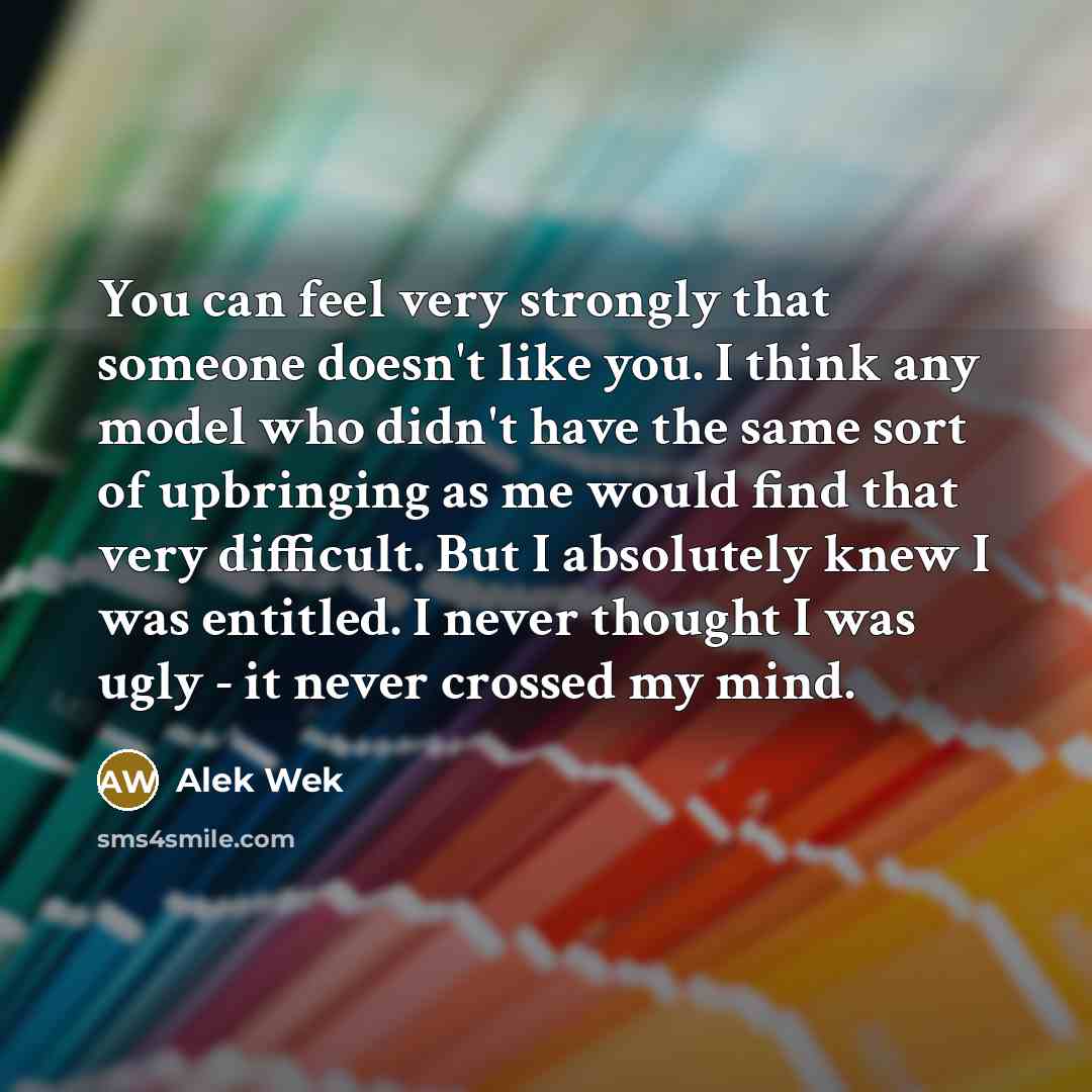 “You can feel very strongly that someone doesn't like you.…” quote by Alek Wek