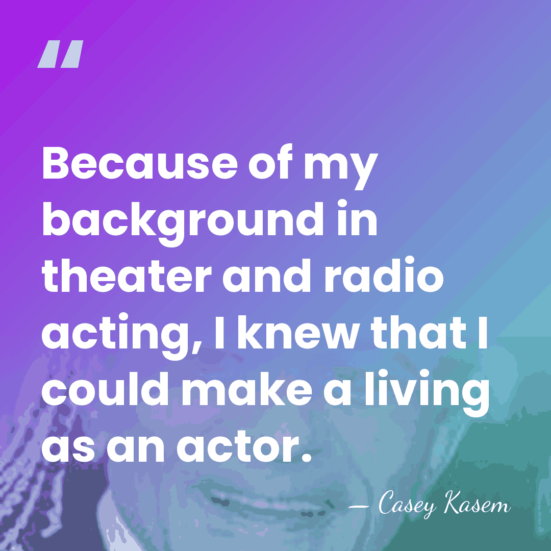 Because of my background in theater and radio acting, I knew that&hellip; - Casey Kasem