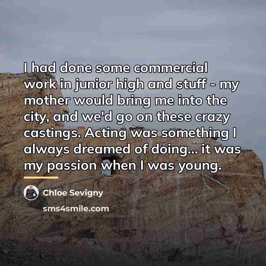 “I had done some commercial work in junior high and…” quote by Chloe Sevigny
