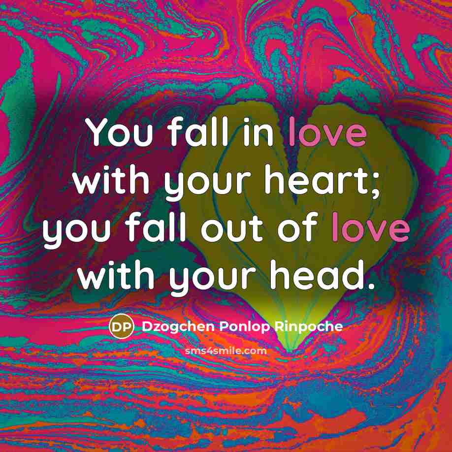 “You fall in love with your heart; you fall out…” quote by Dzogchen Ponlop Rinpoche