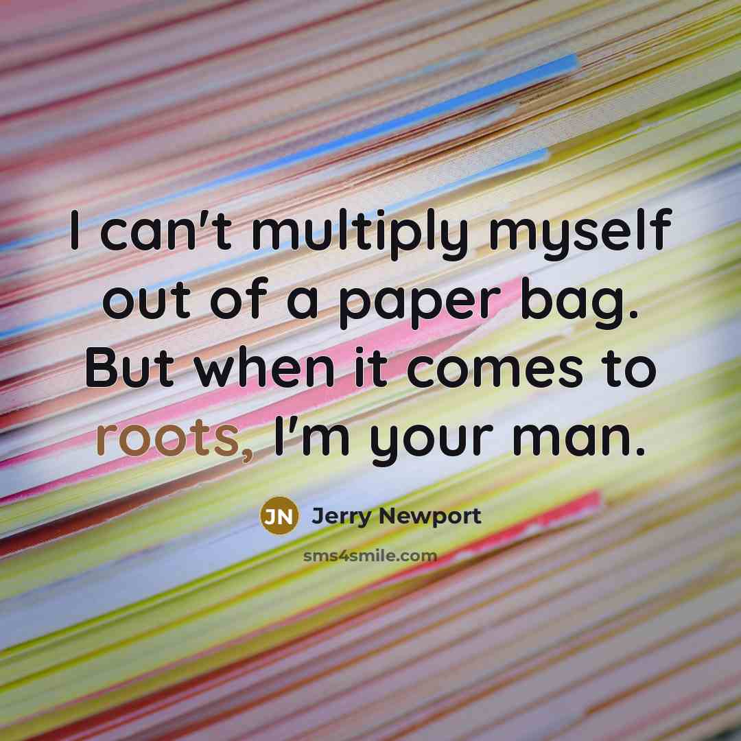 “I can't multiply myself out of a paper bag. But…” quote by Jerry Newport