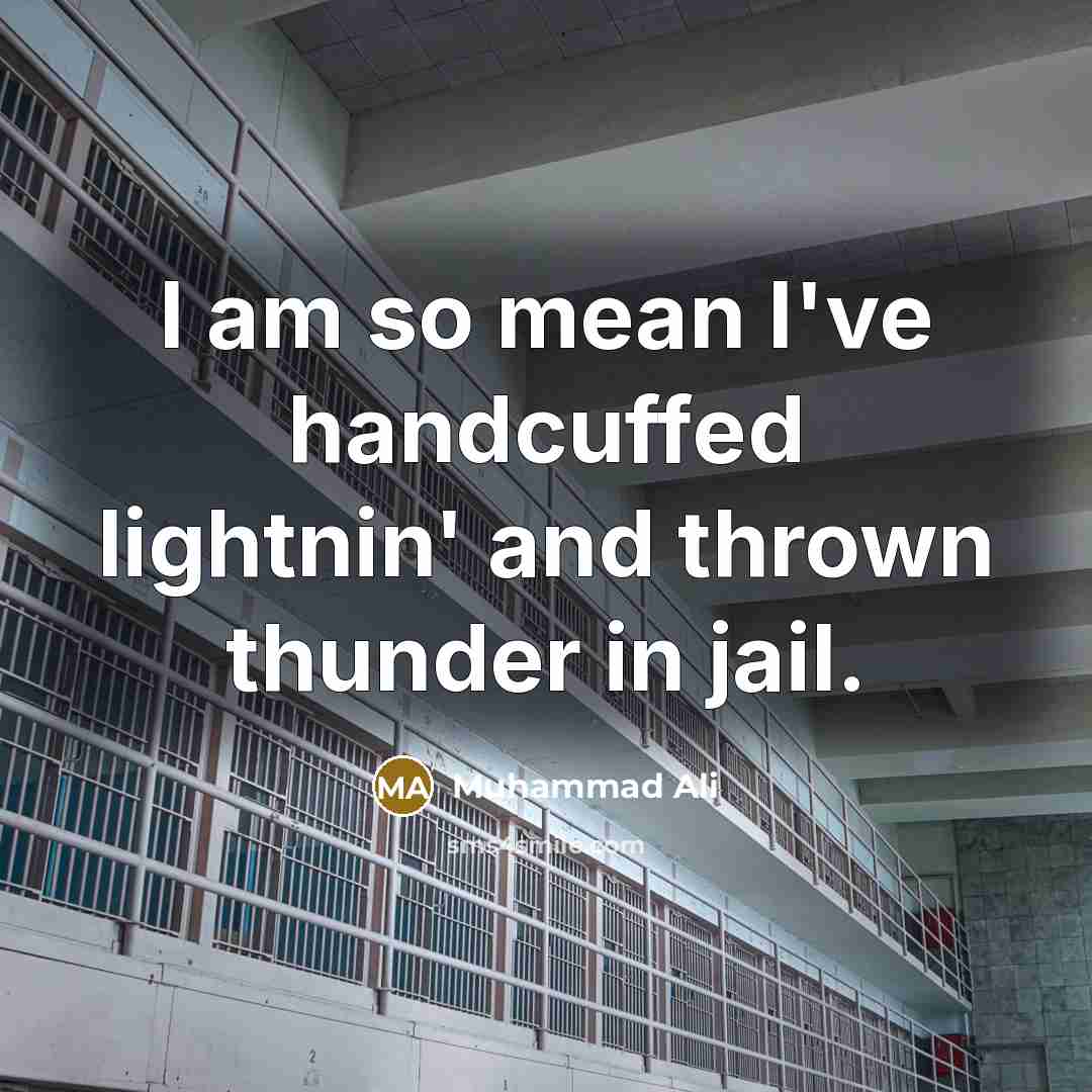 “I am so mean I've handcuffed lightnin' and thrown thunder…” quote by Muhammad Ali