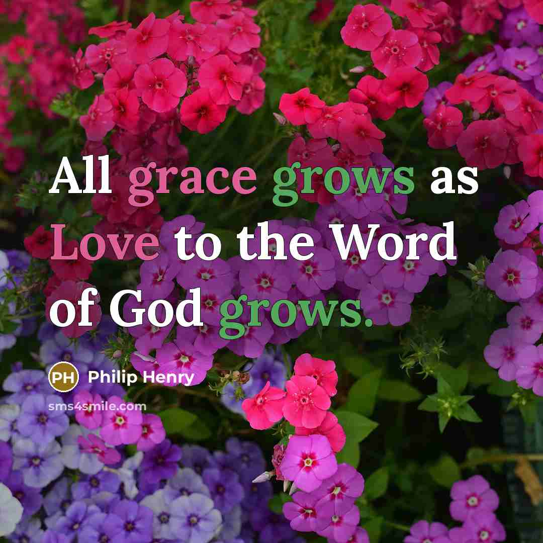 “All grace grows as Love to the Word of God…” quote by Philip Henry