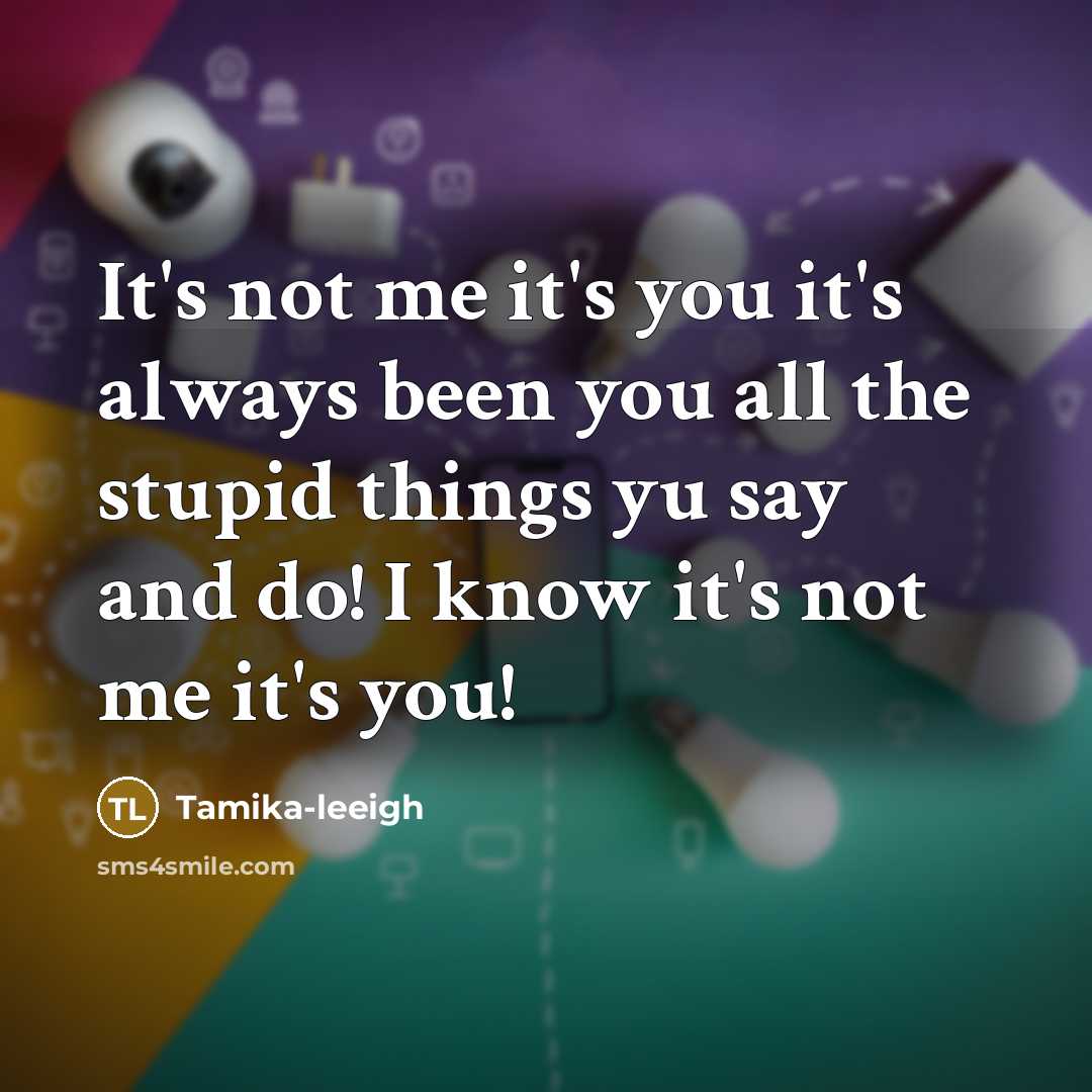 “It's not me it's you it's always been you all…” quote by Tamika-leeigh