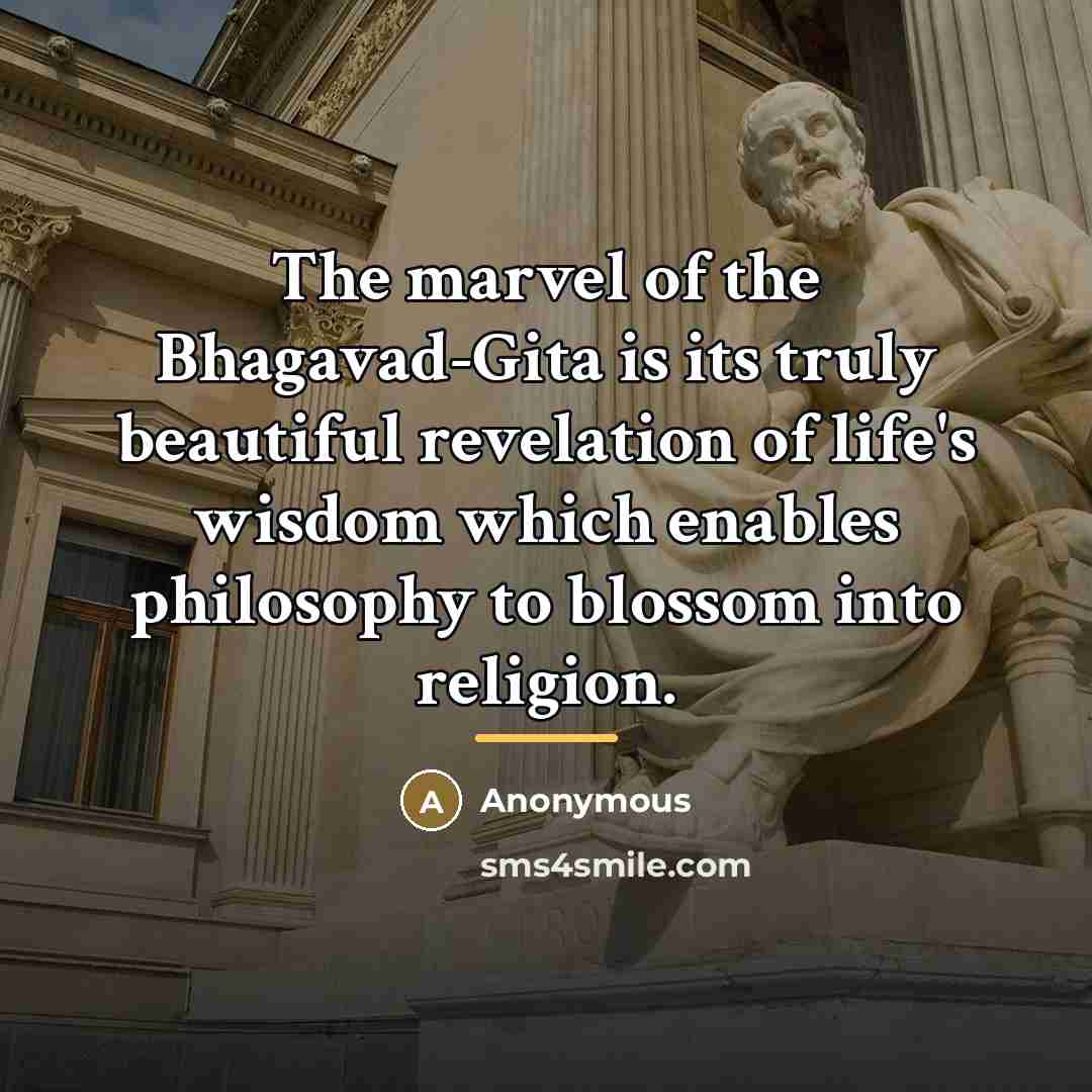 “The marvel of the Bhagavad-Gita is its truly beautiful revelation…” quote by Anonymous