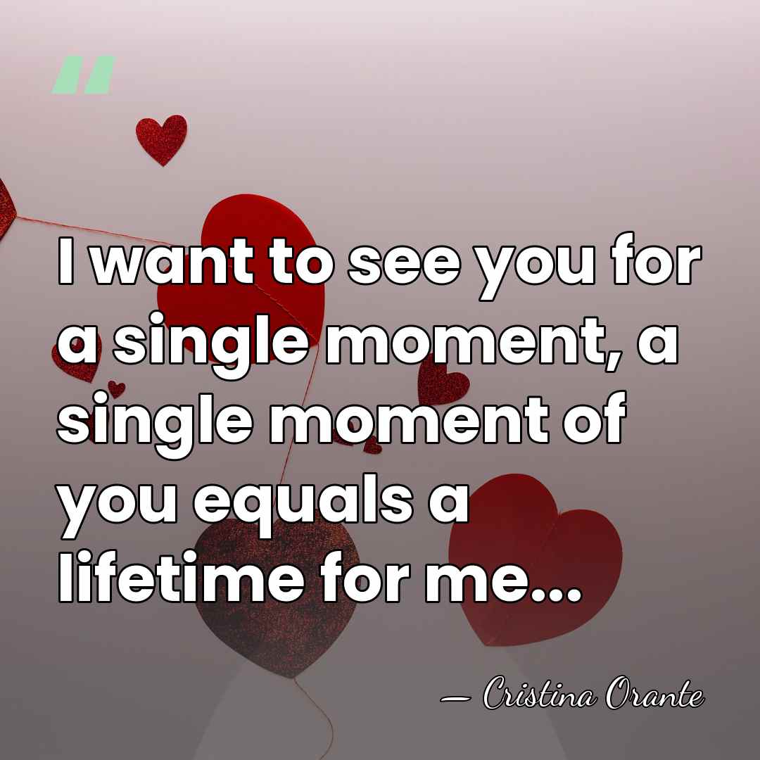 I want to see you for a single moment, a single moment&hellip; - Cristina Orante
