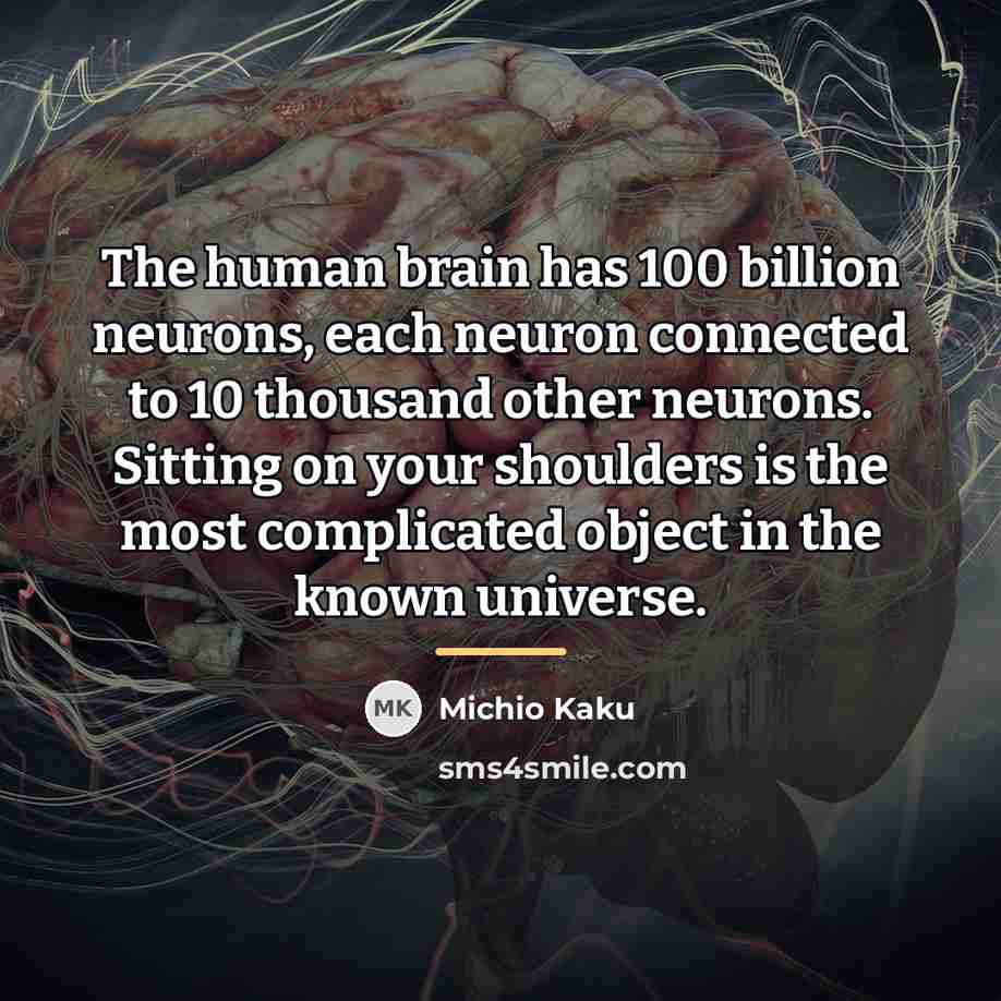 “The human brain has 100 billion neurons, each neuron connected…” quote by Michio Kaku