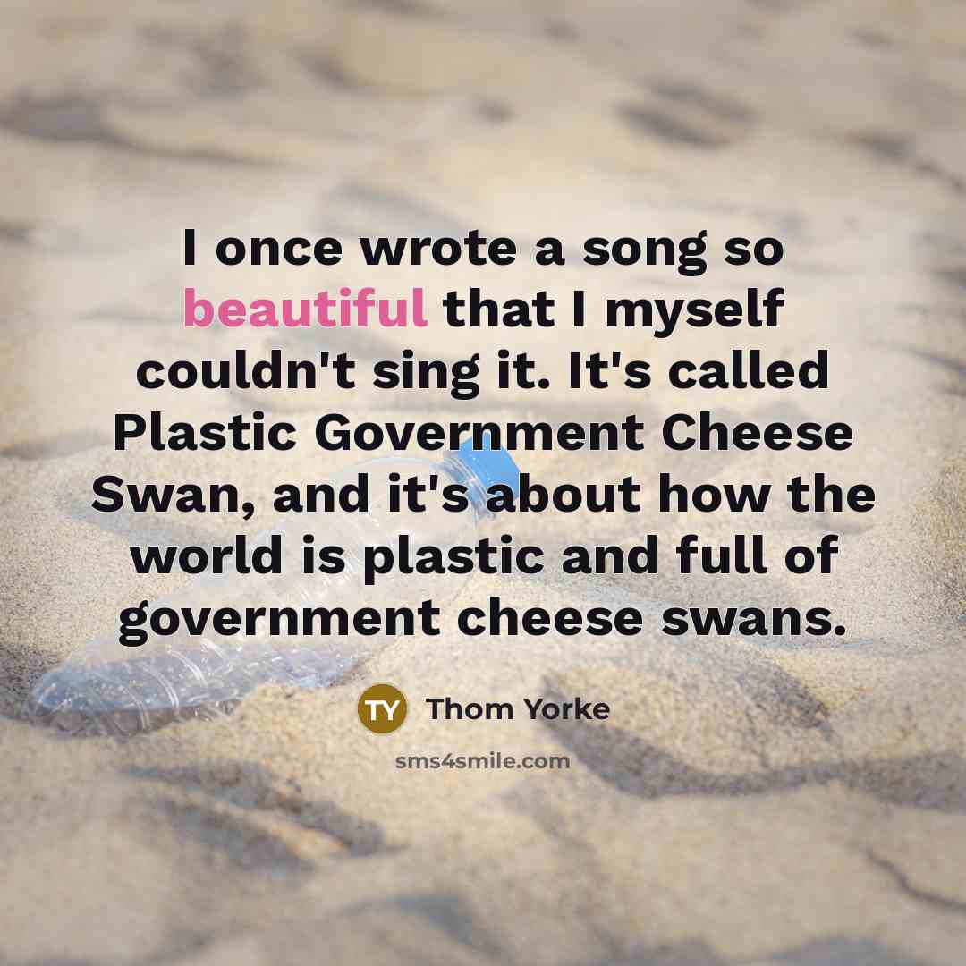 “I once wrote a song so beautiful that I myself…” quote by Thom Yorke