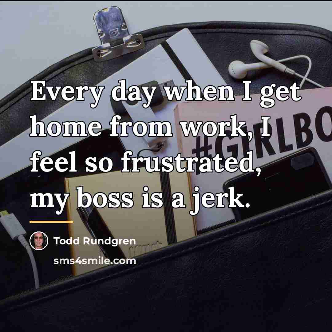 “Every day when I get home from work, I feel…” quote by Todd Rundgren