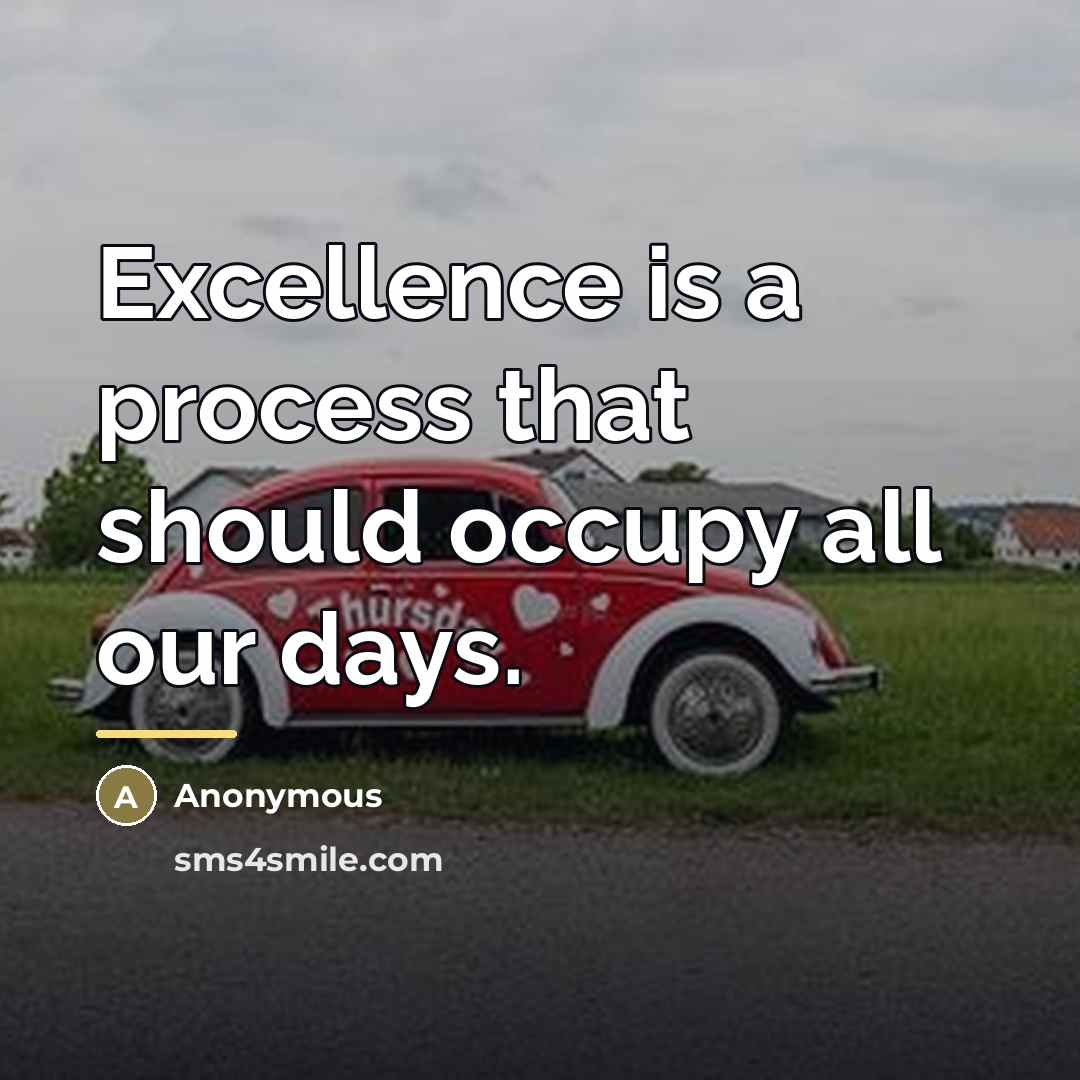 “Excellence is a process that should occupy all our days.…” quote by Anonymous