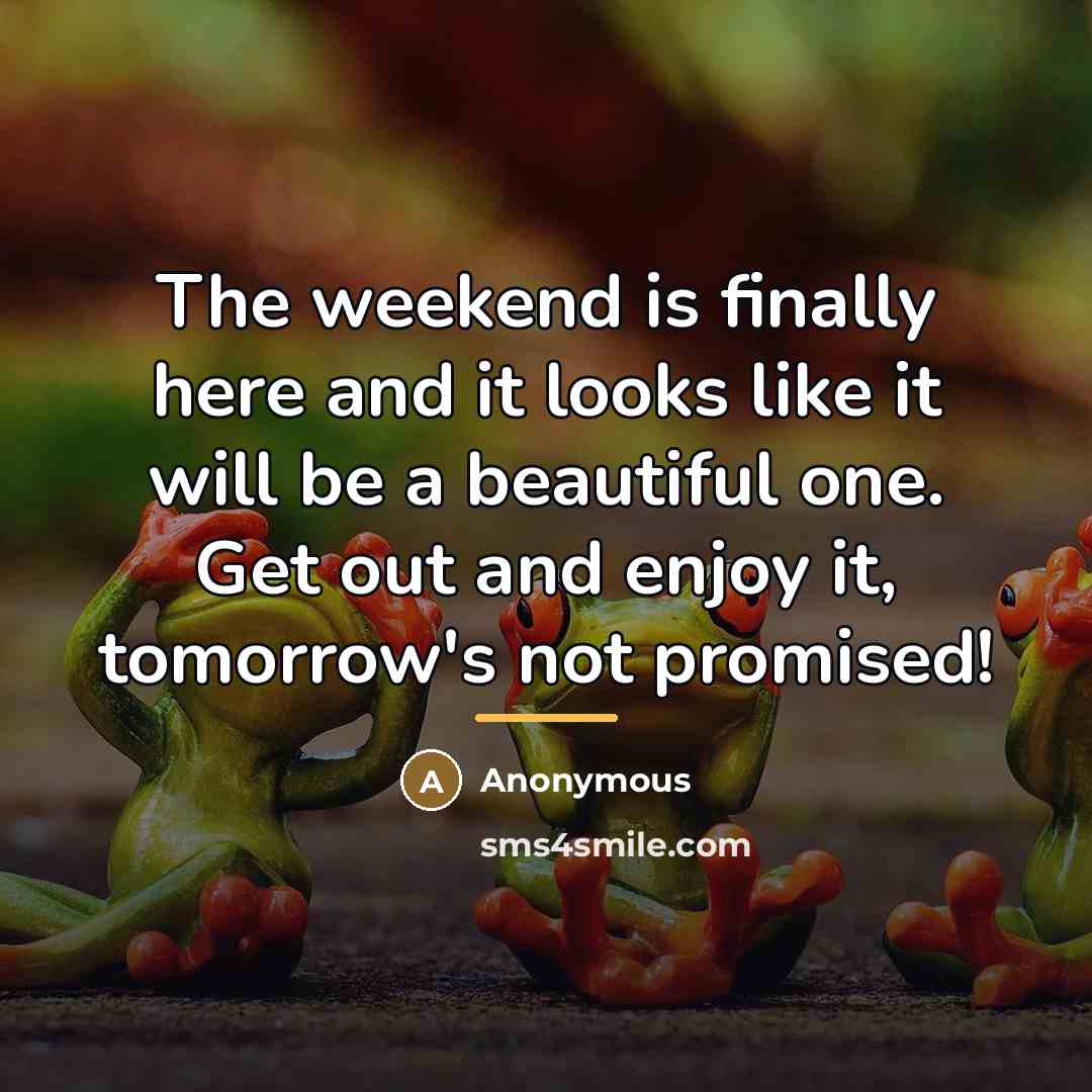 “The weekend is finally here and it looks like it…” quote by Anonymous