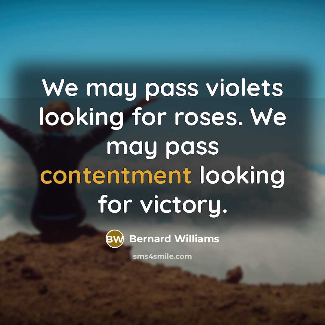 “We may pass violets looking for roses. We may pass…” quote by Bernard Williams