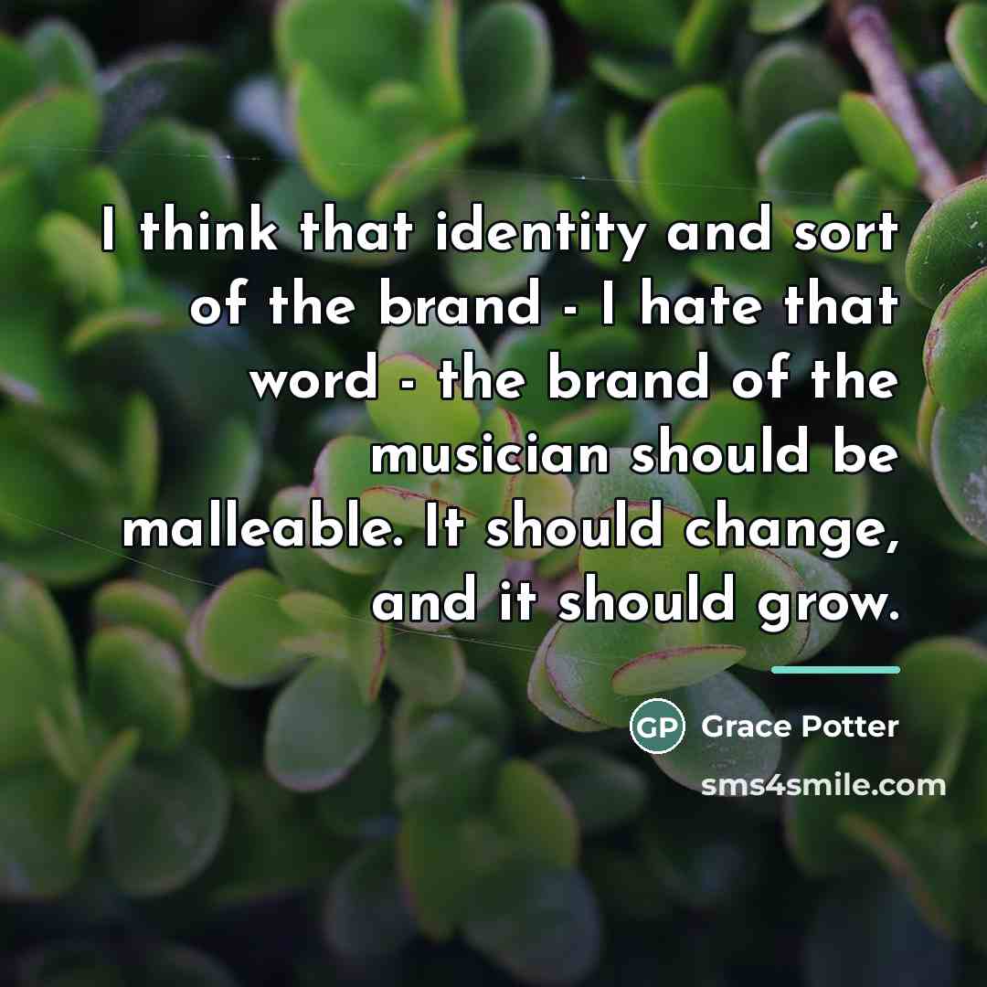 “I think that identity and sort of the brand -…” quote by Grace Potter
