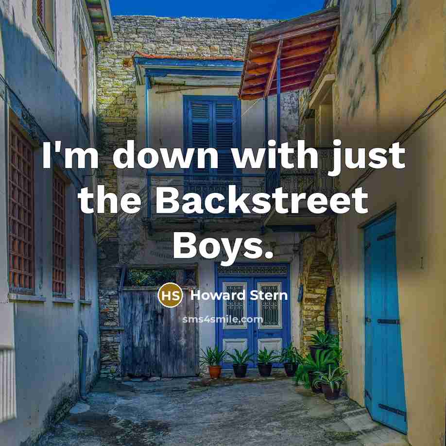 “I'm down with just the Backstreet Boys.…” quote by Howard Stern