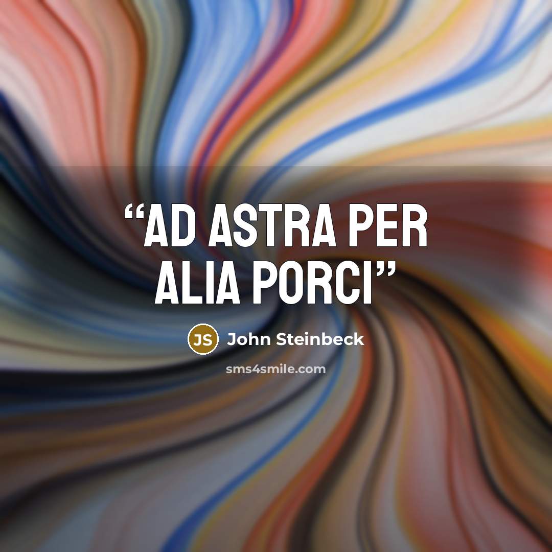 “Ad astra per alia porci” quote by John Steinbeck