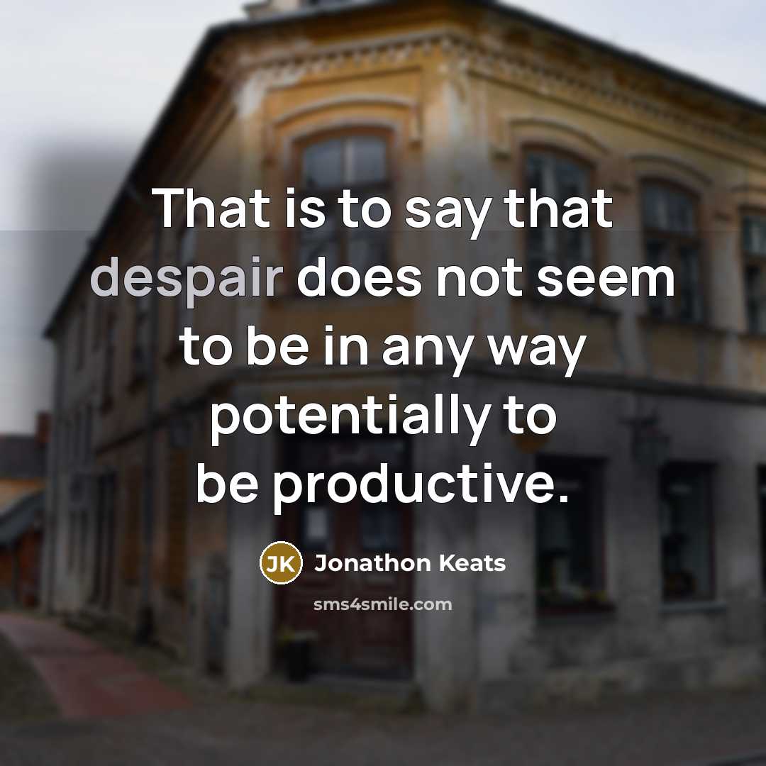 “That is to say that despair does not seem to…” quote by Jonathon Keats