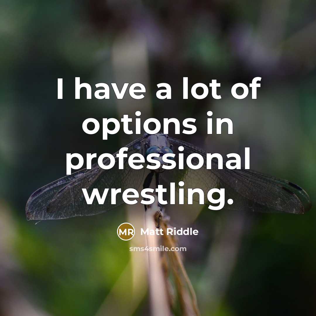 “I have a lot of options in professional wrestling.…” quote by Matt Riddle