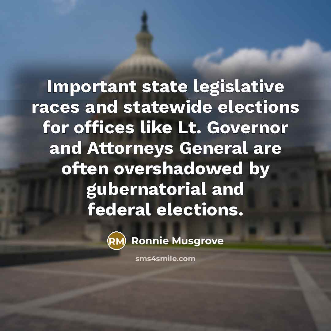 “Important state legislative races and statewide elections for offices like…” quote by Ronnie Musgrove