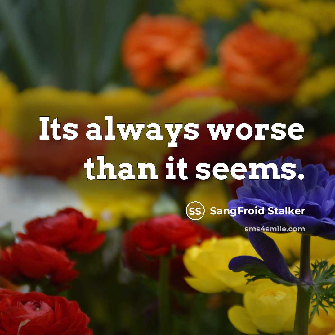 “Its always worse than it seems.…” quote by SangFroid Stalker