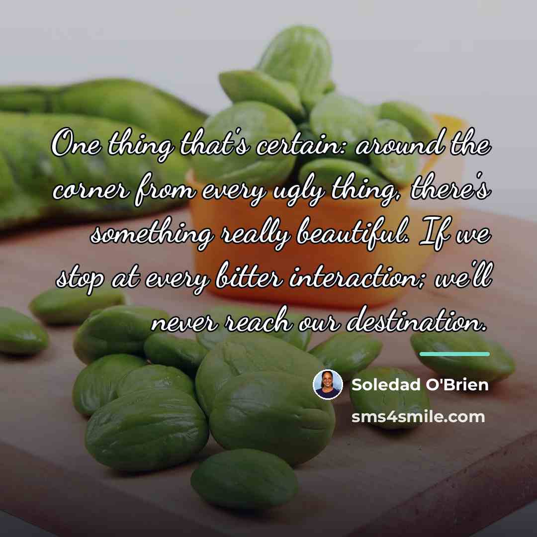 “One thing that's certain: around the corner from every ugly…” quote by Soledad O'Brien