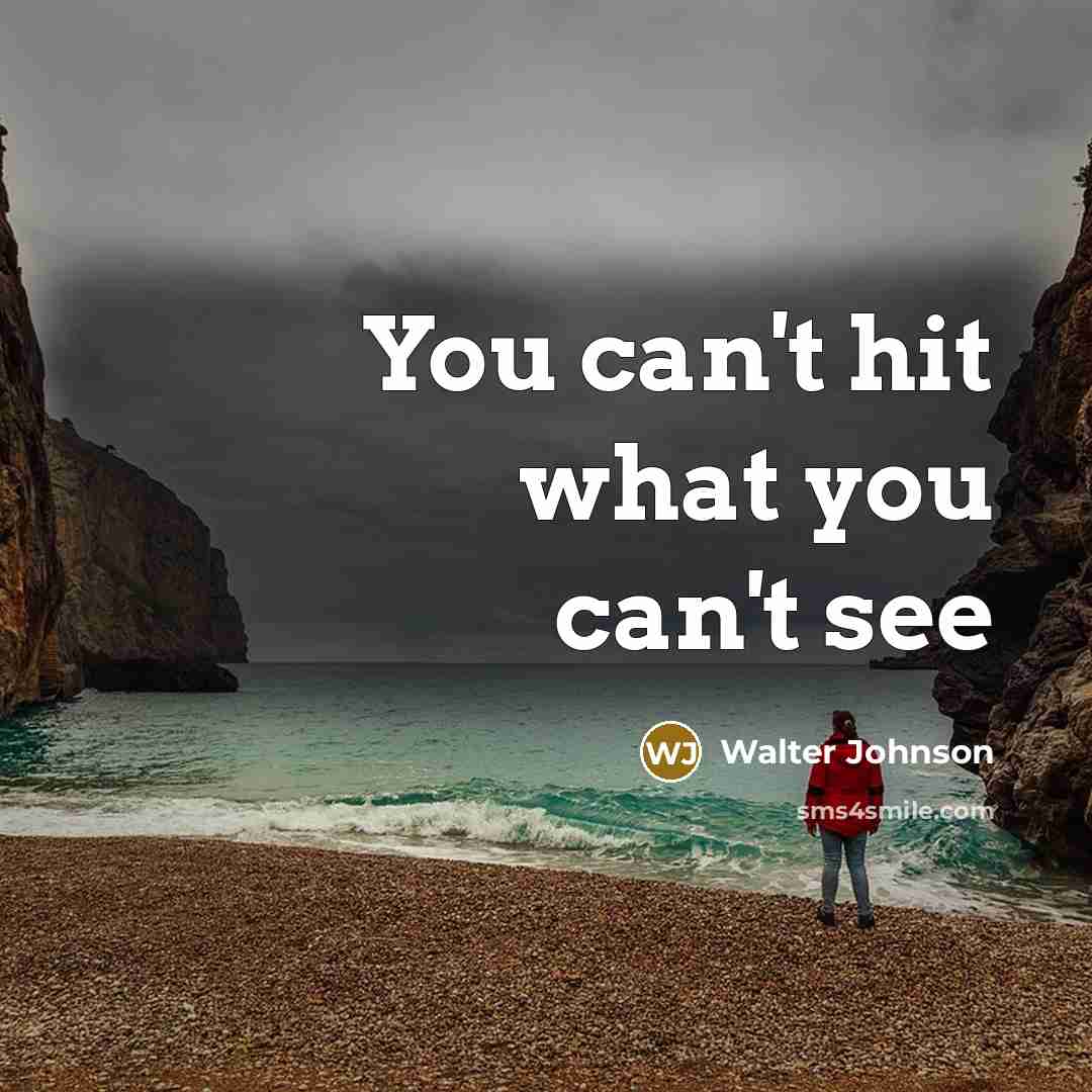 “You can't hit what you can't see…” quote by Walter Johnson