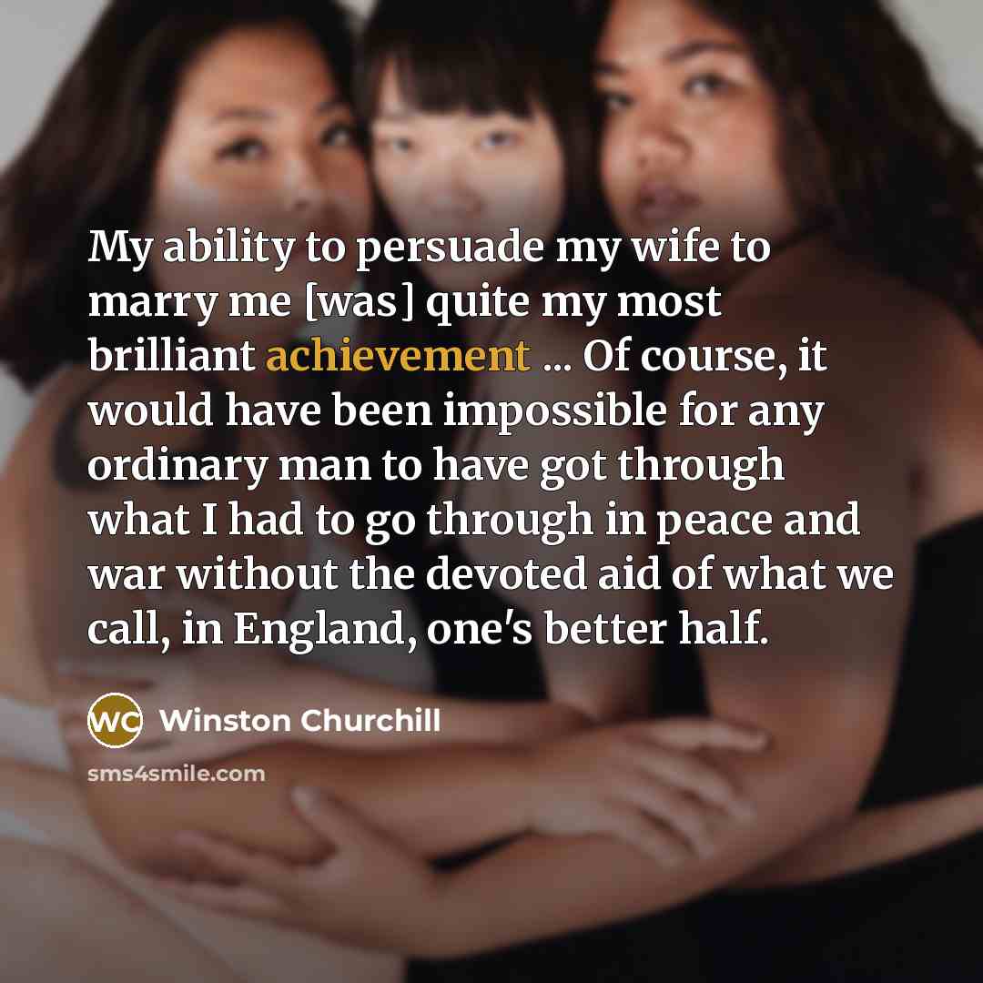 “My ability to persuade my wife to marry me [was]…” quote by Winston Churchill
