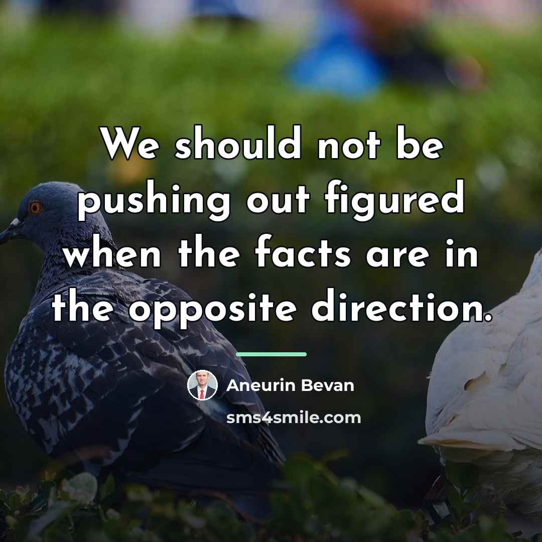 “We should not be pushing out figured when the facts…” quote by Aneurin Bevan