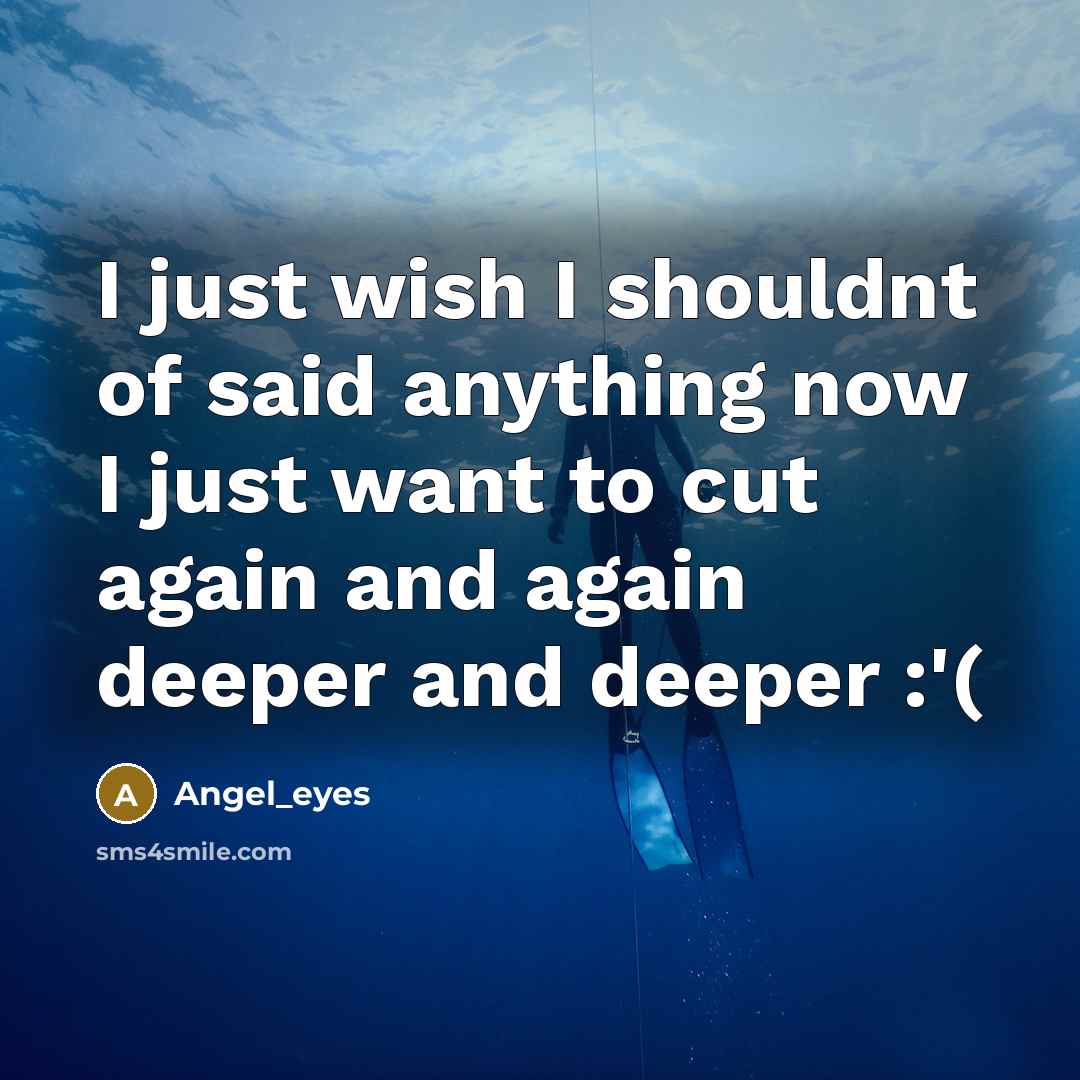 “I just wish I shouldnt of said anything now I…” quote by Angel_eyes