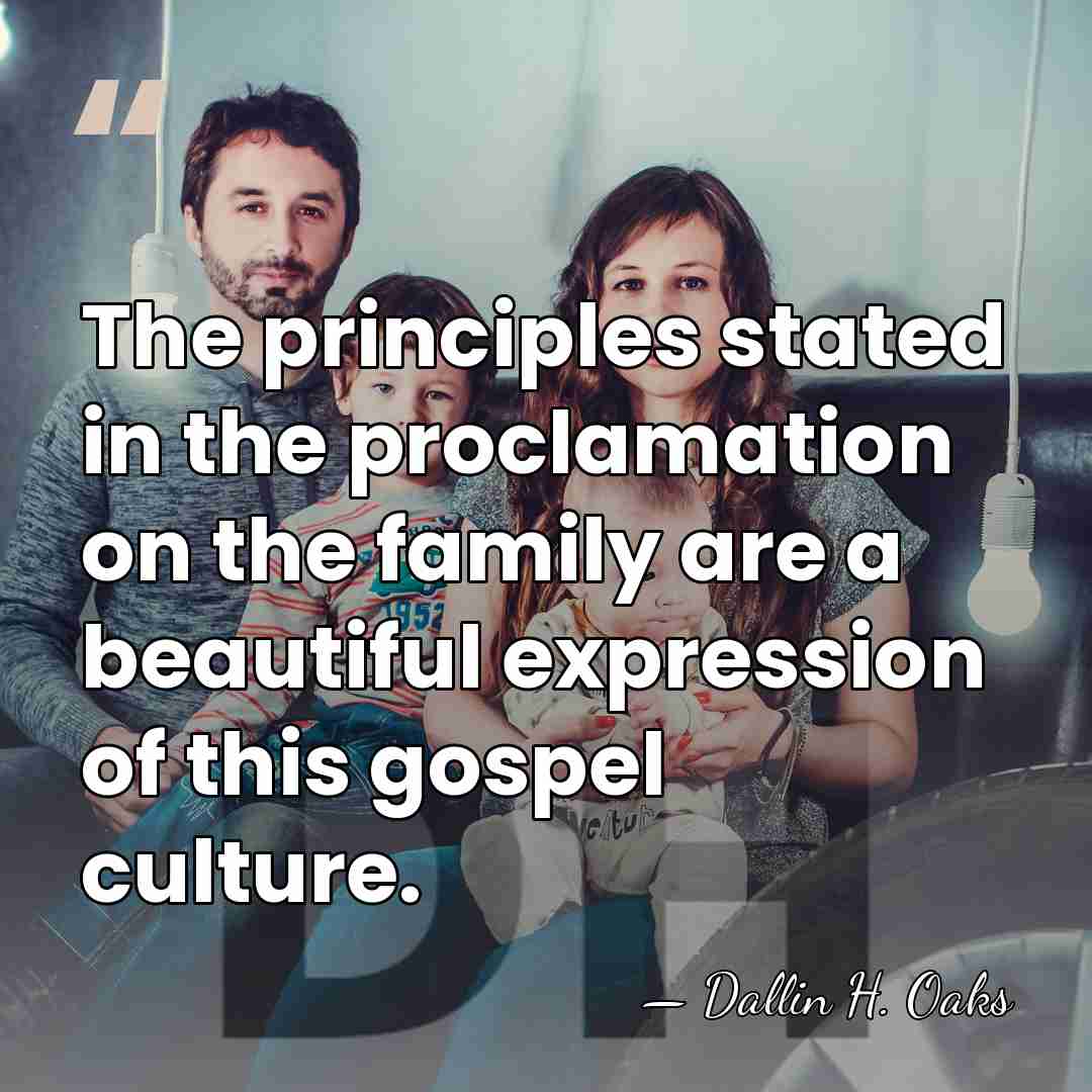 The principles stated in the proclamation on the family are a beautiful&hellip; - Dallin H. Oaks