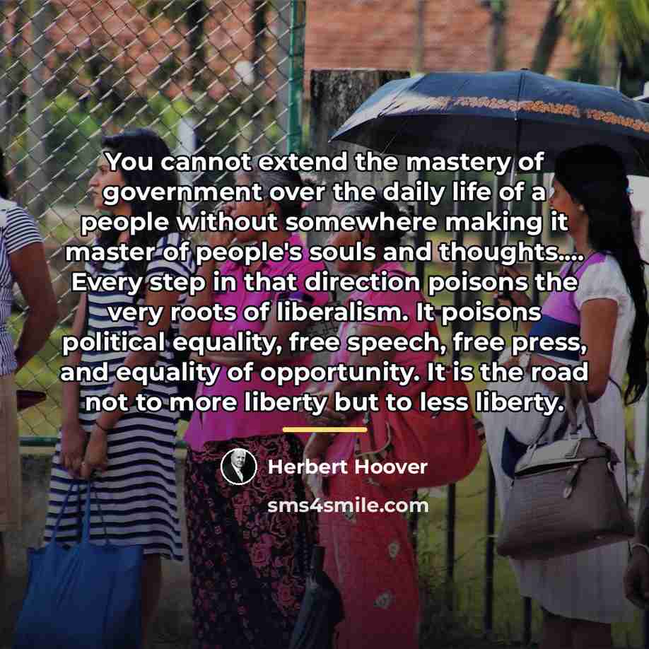 “You cannot extend the mastery of government over the daily…” quote by Herbert Hoover