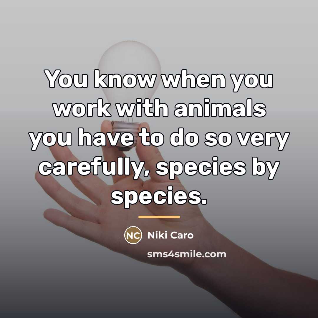 “You know when you work with animals you have to…” quote by Niki Caro