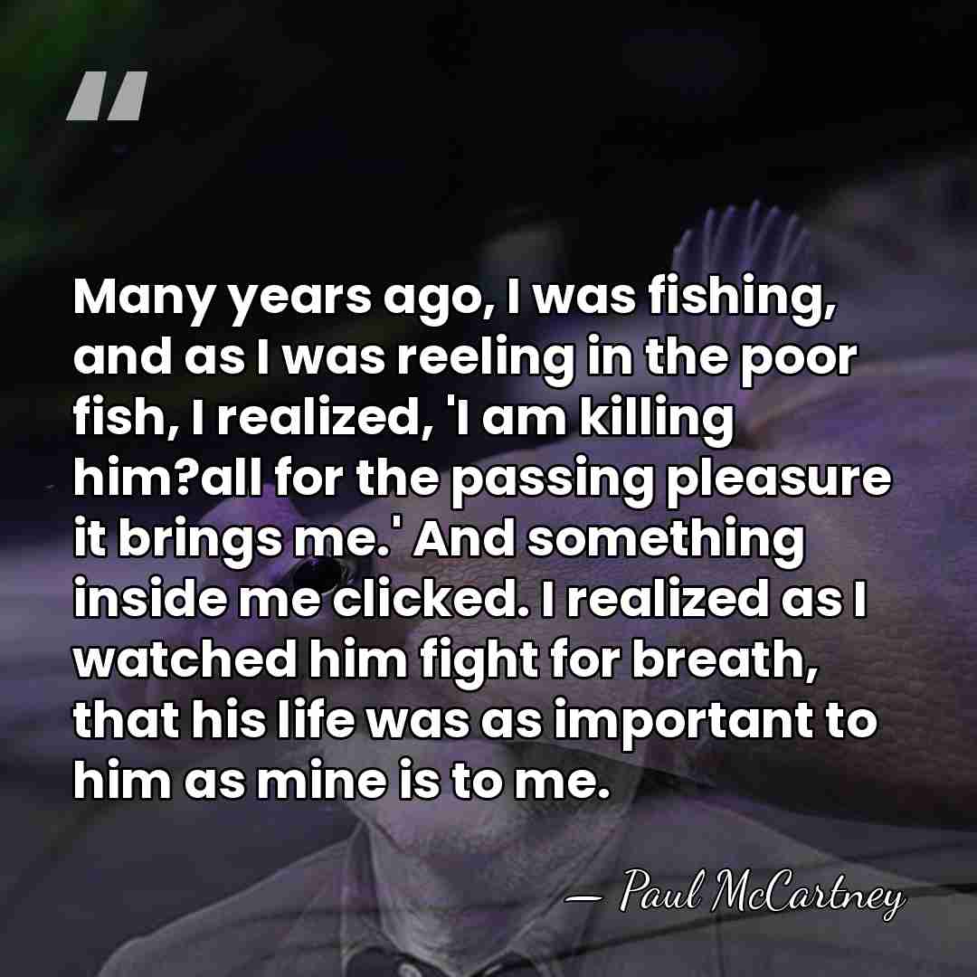 Many years ago, I was fishing, and as I was reeling in&hellip; - Paul McCartney